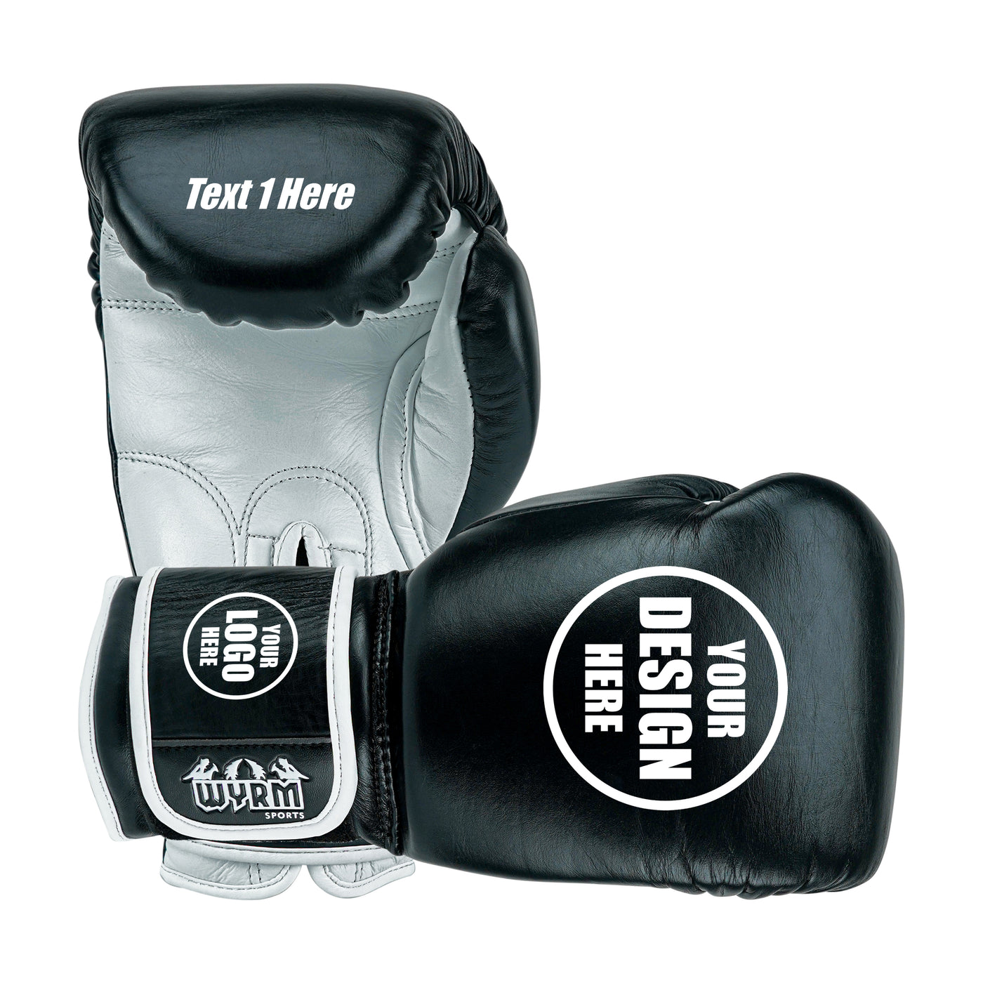 Custom Black Genuine Leather Boxing Training Gloves  C34