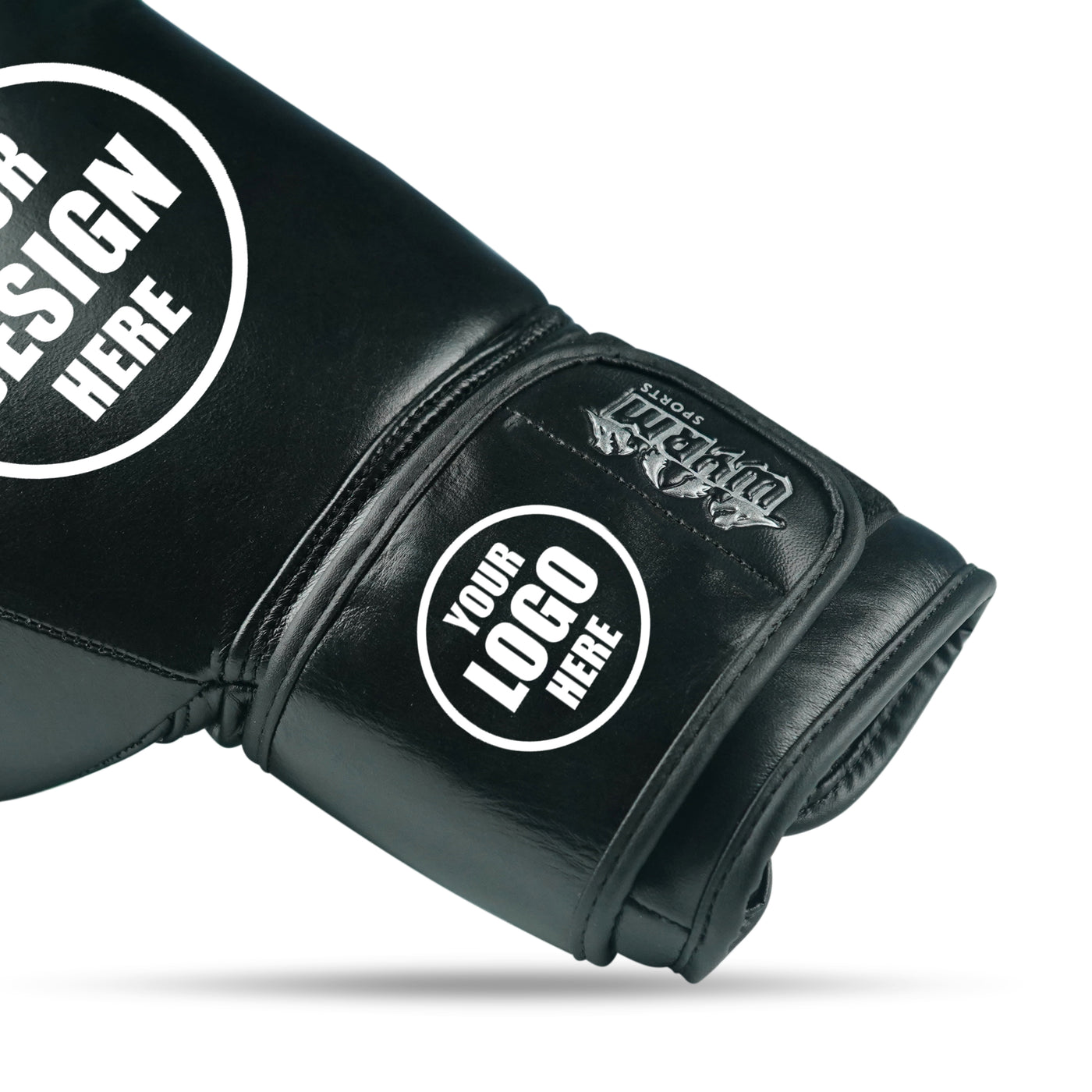 Custom Black Genuine Leather Boxing Training Gloves C26