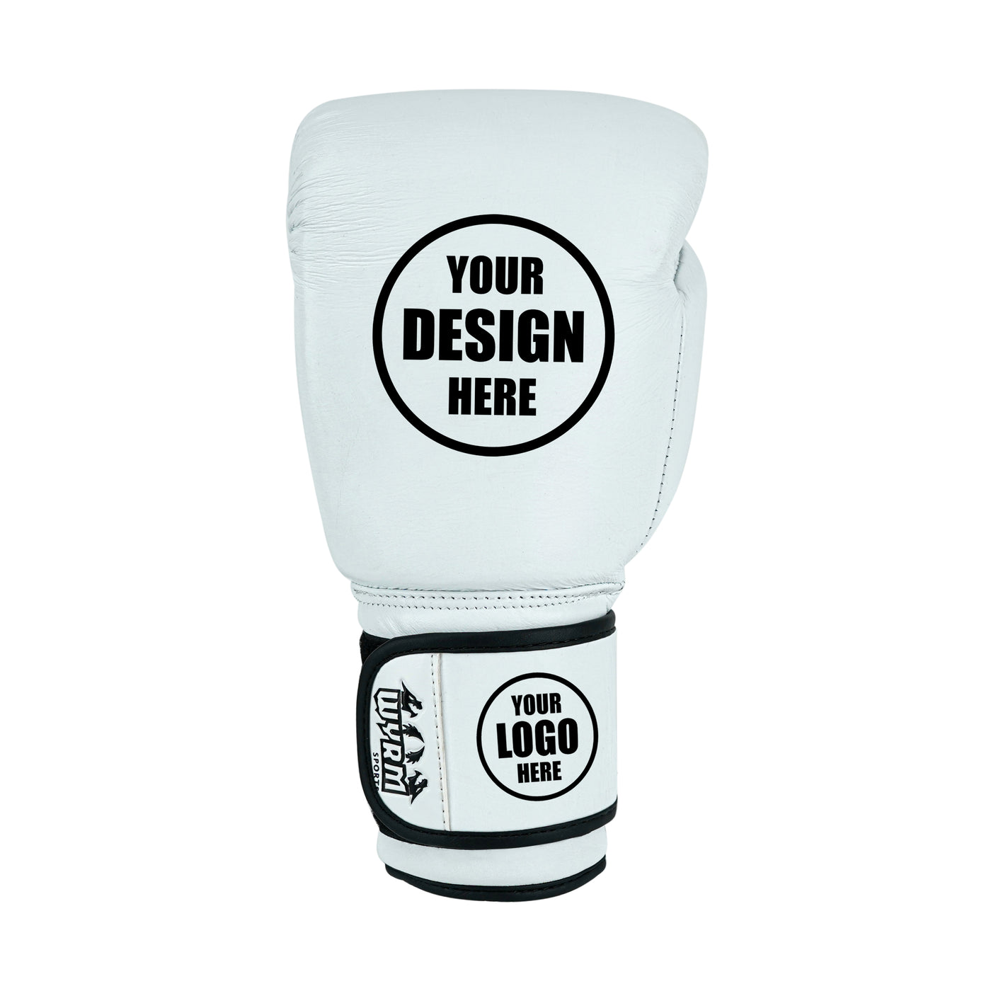 Custom White Genuine Leather Boxing Training Gloves C35