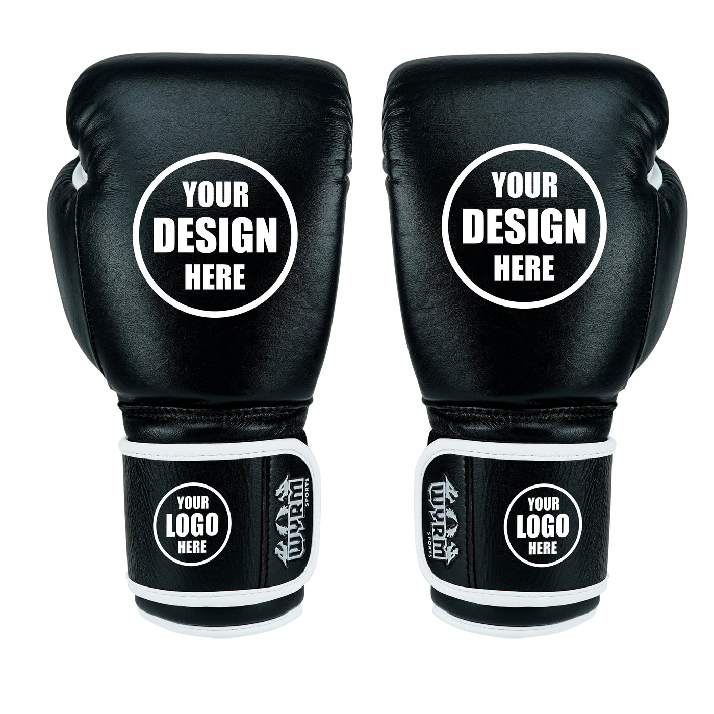 Custom Black Genuine Leather Boxing Training Gloves  C24