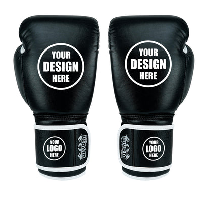 Custom Black Genuine Leather Boxing Training Gloves  C24