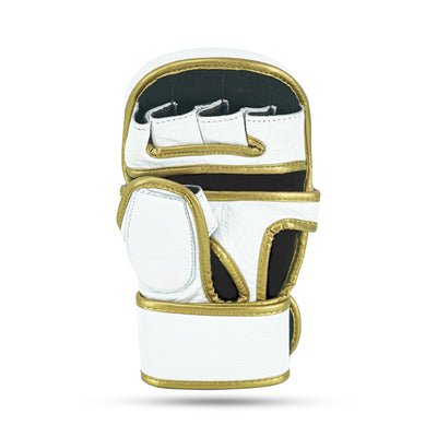 Custom White/Gold MMA Training Gloves
