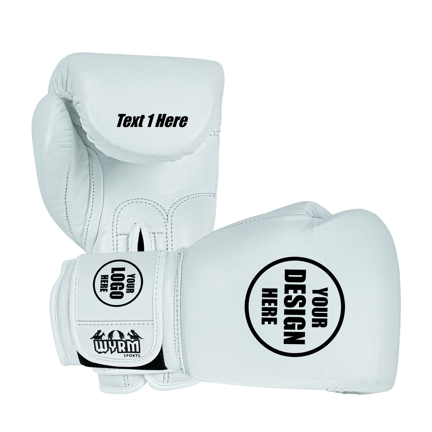 Custom White Genuine Leather Boxing Training Gloves C38