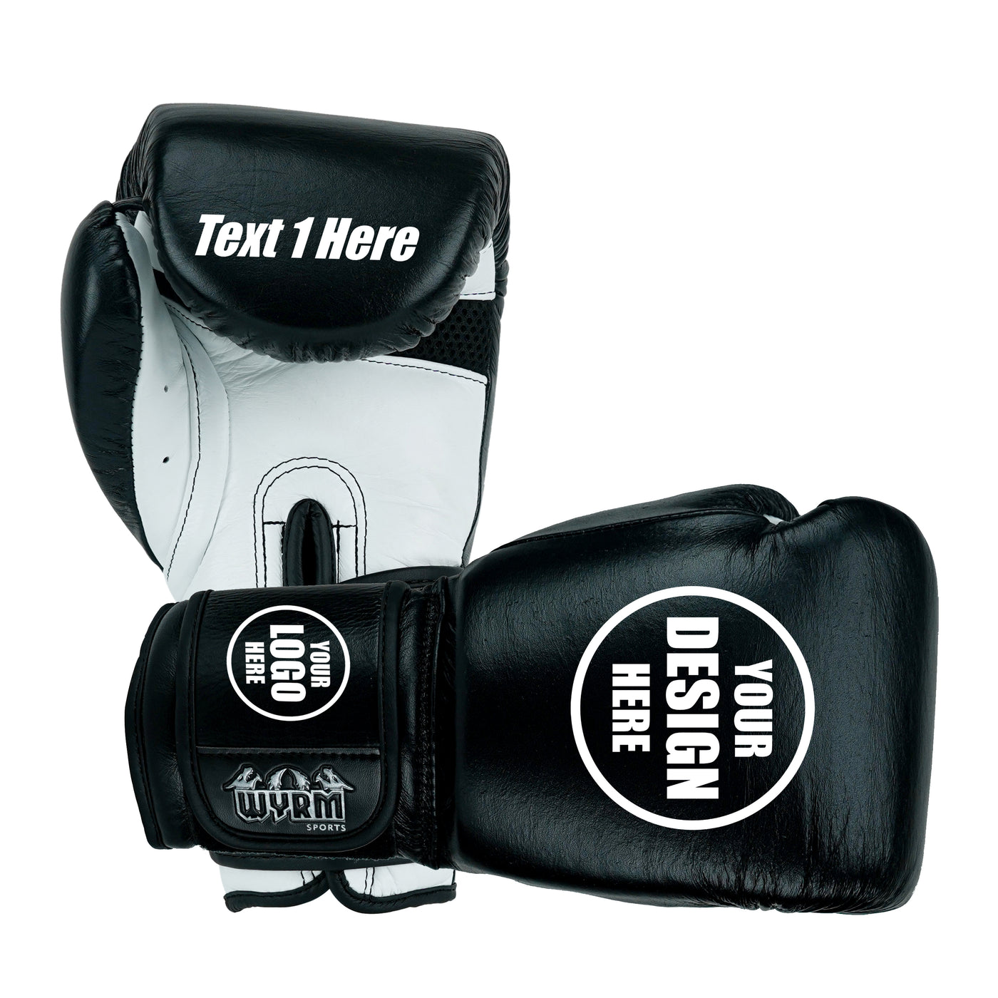 Custom Black Genuine Leather Boxing Training Gloves  C23