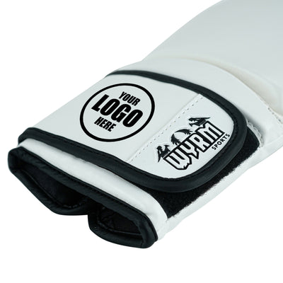 Custom White PU Leather Boxing Training Gloves C14