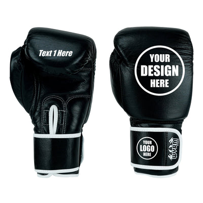 Custom Black Genuine Leather Boxing Training Gloves  C33