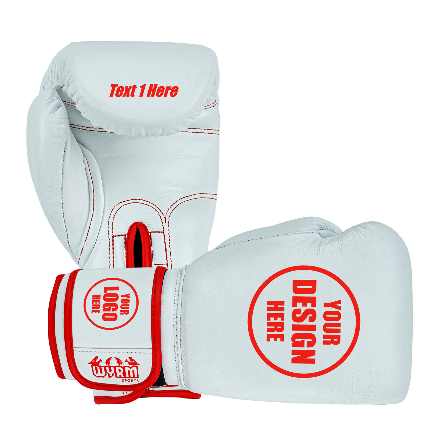 Custom White Genuine Leather Boxing Training Gloves C37