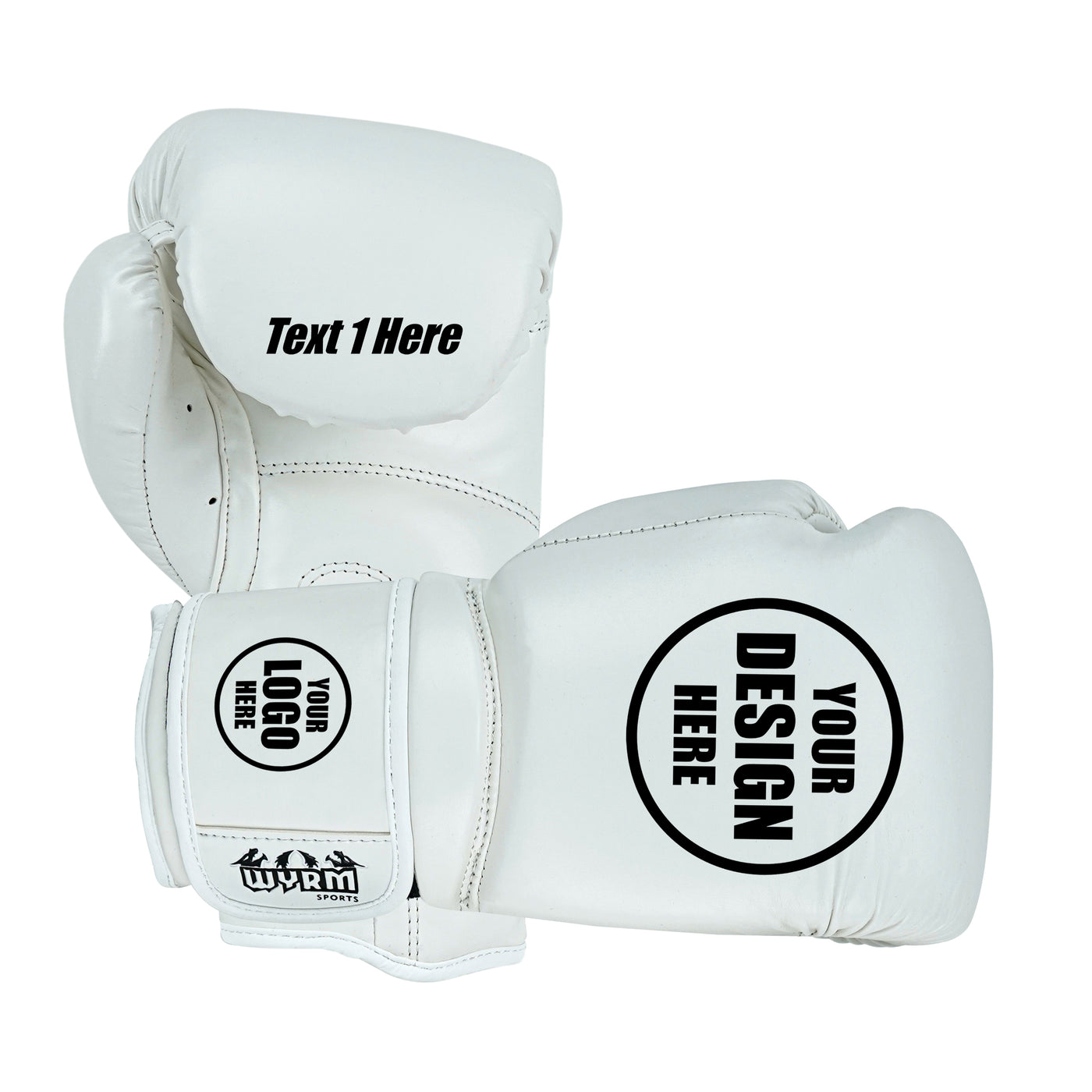 Custom White PU Leather Boxing Training Gloves C17