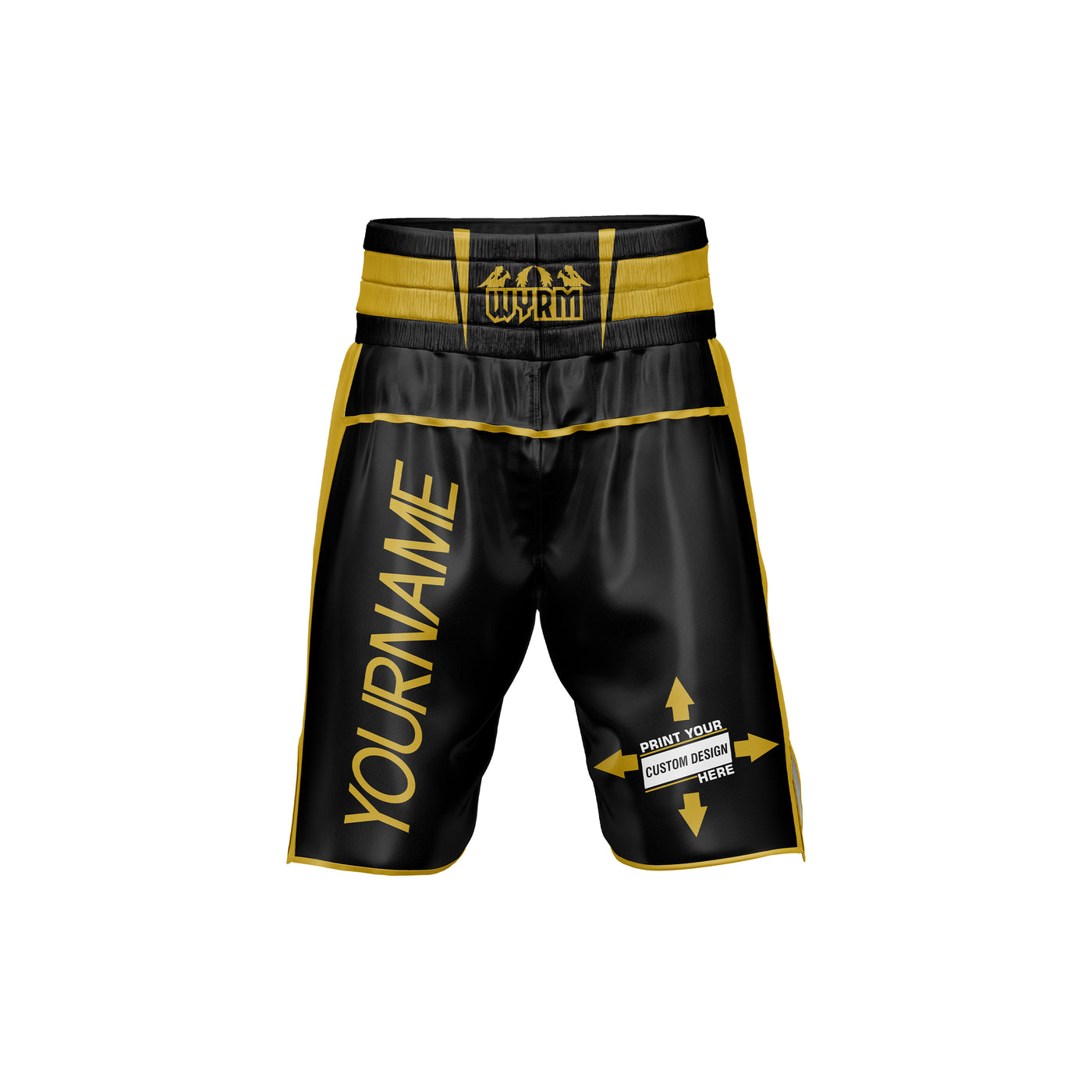 Custom Black/Gold Boxing Shorts