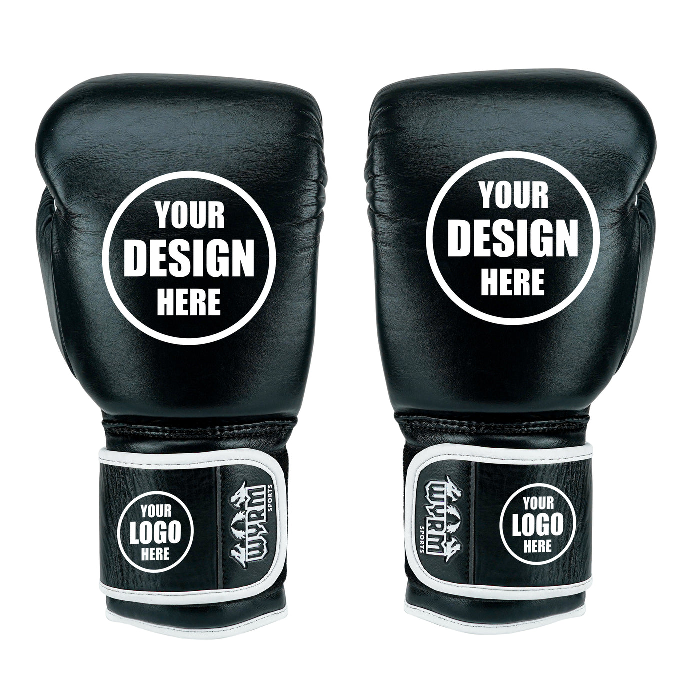 Custom Black Genuine Leather Boxing Training Gloves  C34