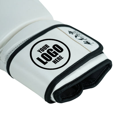 Custom White PU Leather Boxing Training Gloves C14