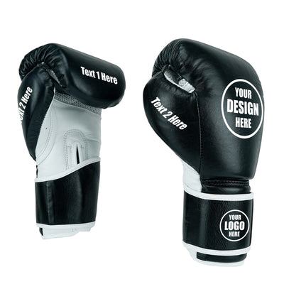 Custom Black Genuine Leather Boxing Training Gloves  C24