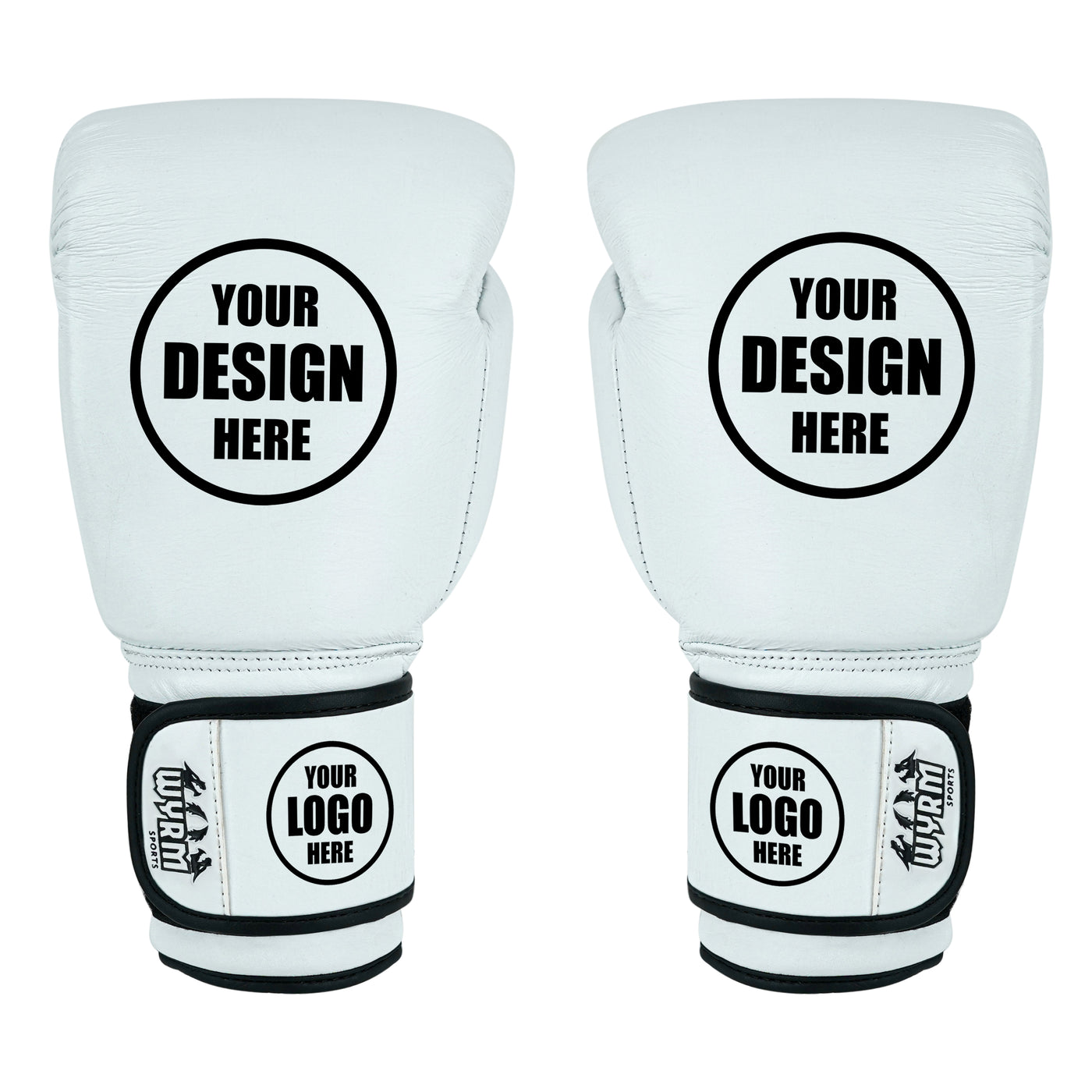 Custom White Genuine Leather Boxing Training Gloves C25