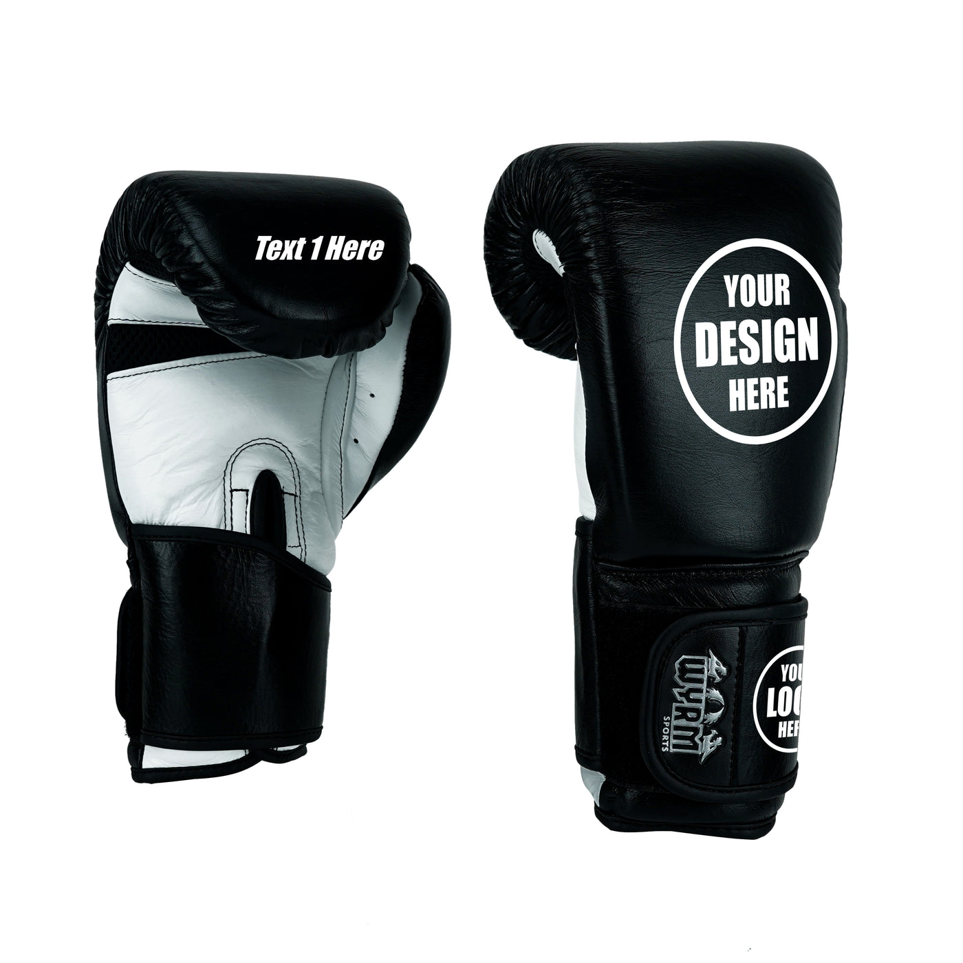 Custom Black Genuine Leather Boxing Training Gloves  C23