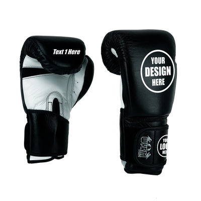 Custom Black Genuine Leather Boxing Training Gloves  C23