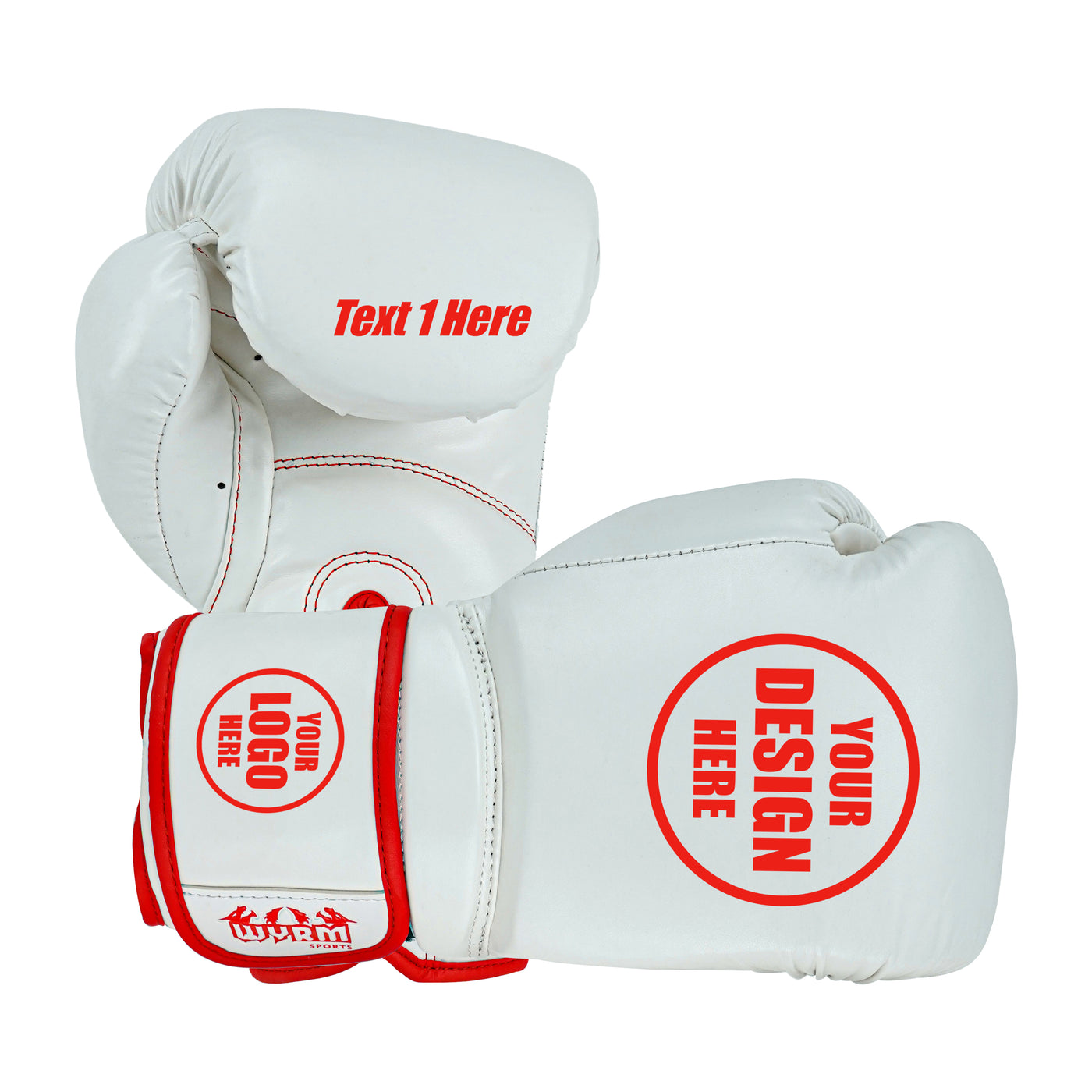Custom White PU Leather Boxing Training Gloves C16