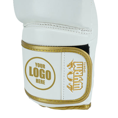 Custom White PU Leather Boxing Training Gloves C15