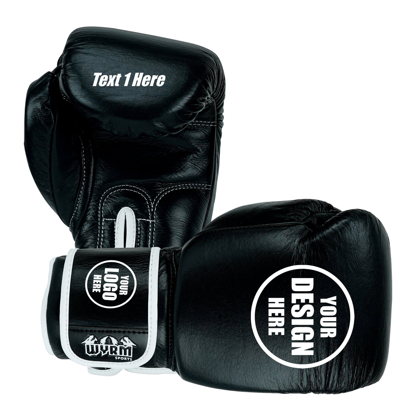 Custom Black Genuine Leather Boxing Training Gloves  C33