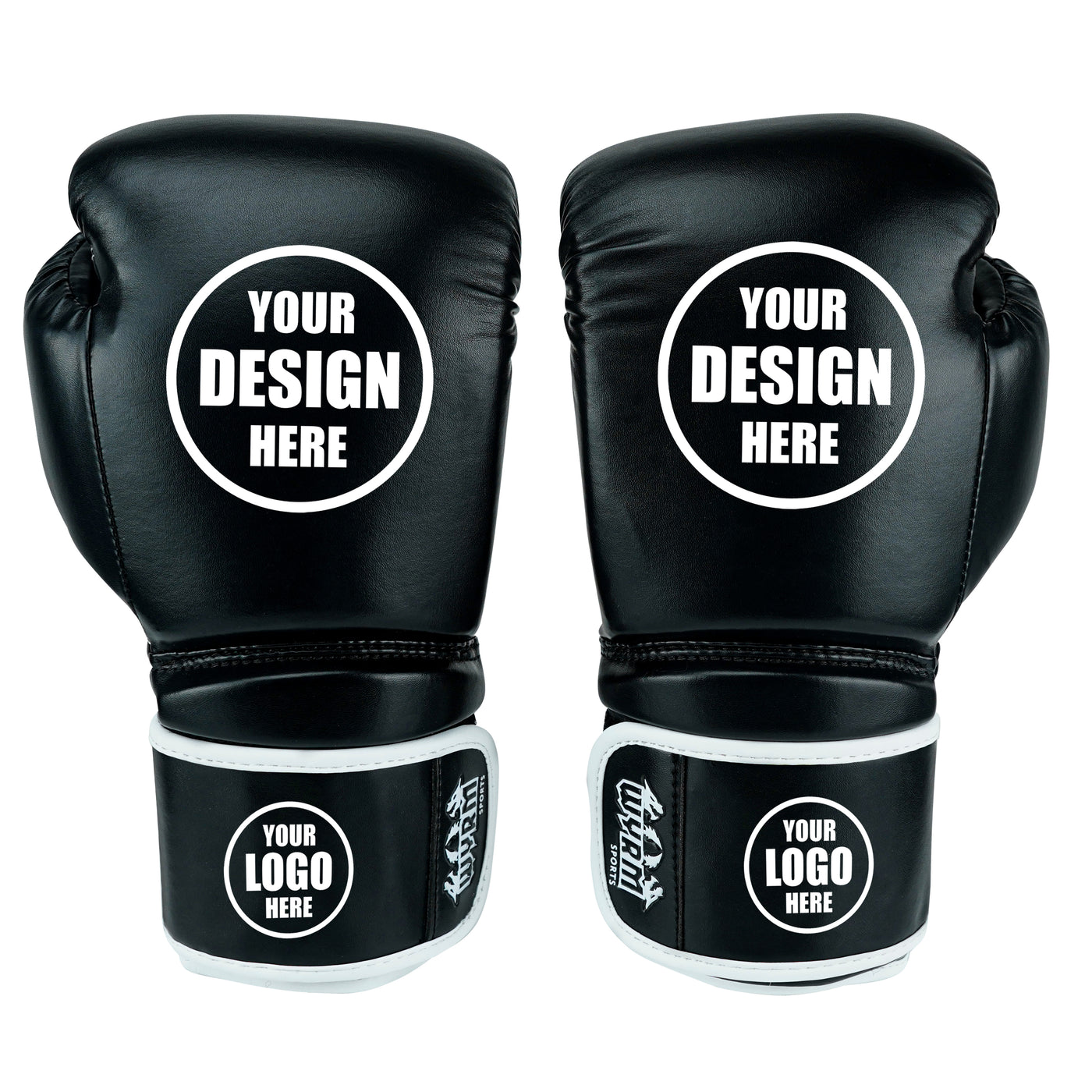 Custom Black PU Leather Boxing Training Gloves  C13
