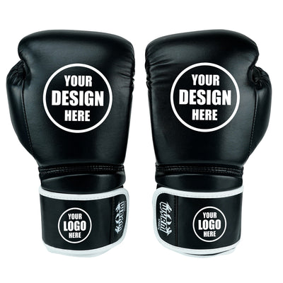 Custom Black PU Leather Boxing Training Gloves  C13