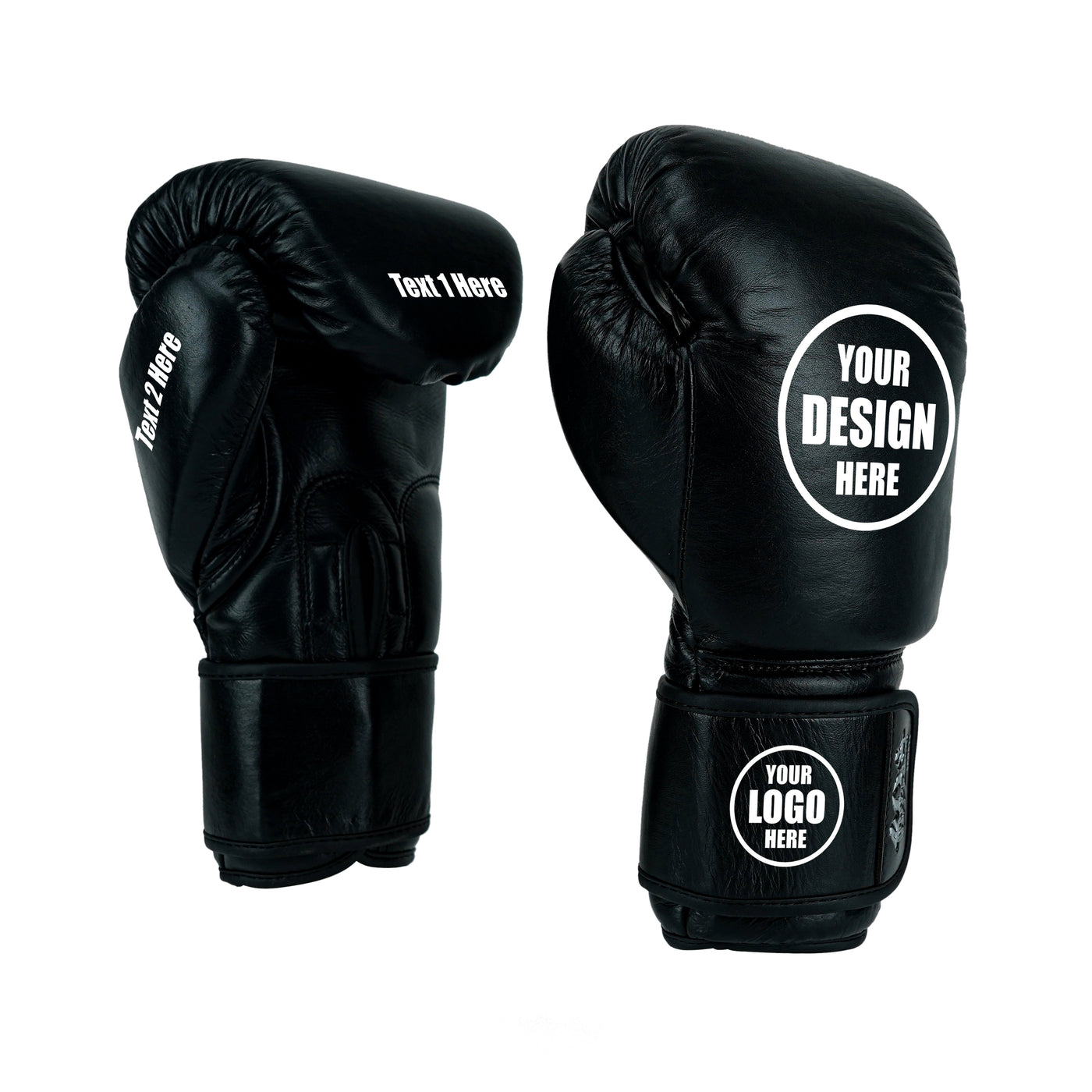Custom Black Genuine Leather Boxing Training Gloves  C31