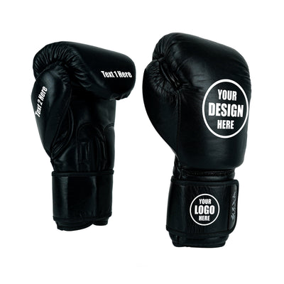 Custom Black Genuine Leather Boxing Training Gloves  C31