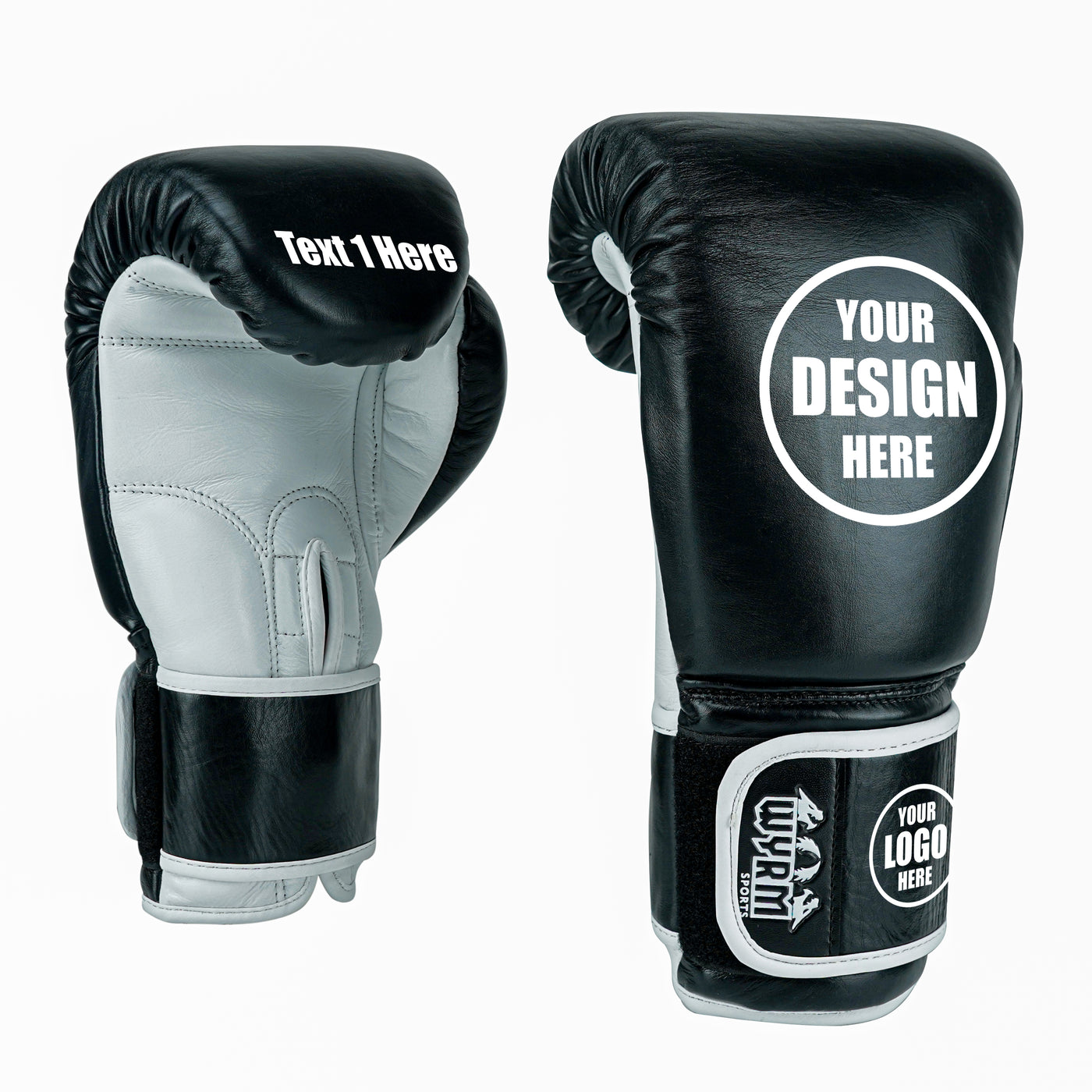 Custom Black Genuine Leather Boxing Training Gloves  C34