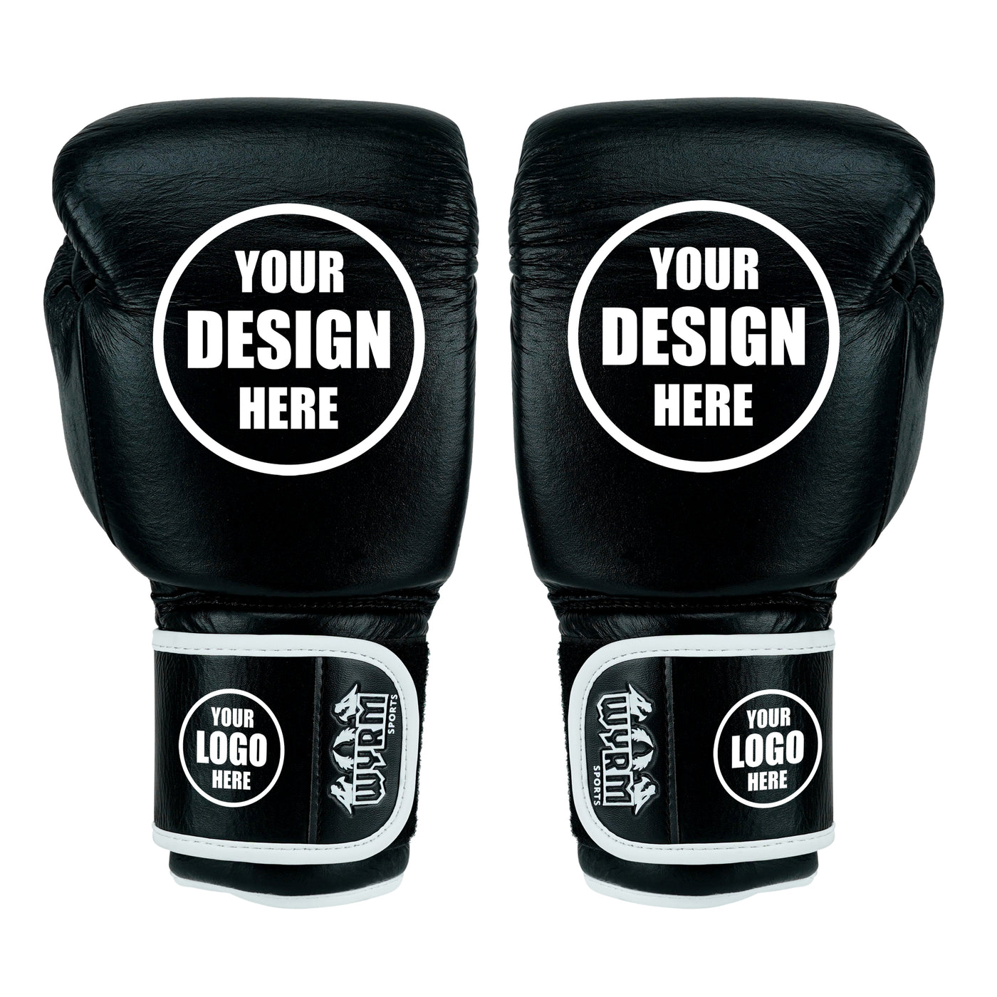 Custom Black Genuine Leather Boxing Training Gloves  C33