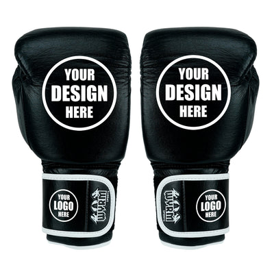 Custom Black Genuine Leather Boxing Training Gloves  C33