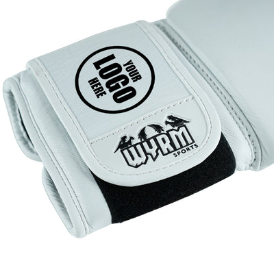 Custom White Genuine Leather Boxing Training Gloves C38