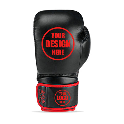 Custom Black PU Leather Boxing Training Gloves C18