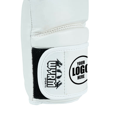 Custom White PU Leather Boxing Training Gloves C17