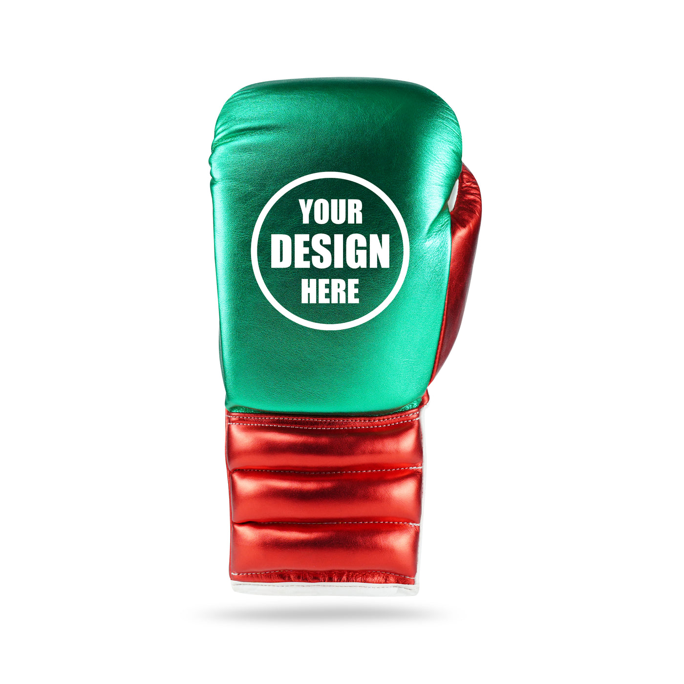 WYRM Deluxe Red/Green Customized Pro Boxing Genuine Leather Gloves