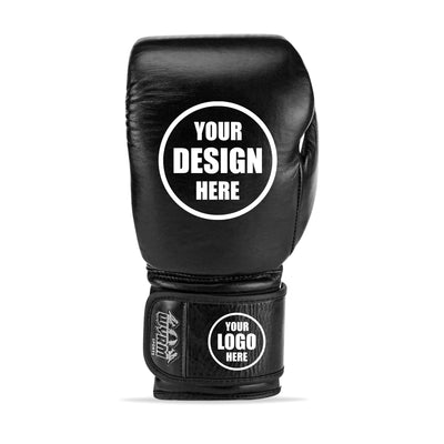 Custom Black Genuine Leather Boxing Gloves C19