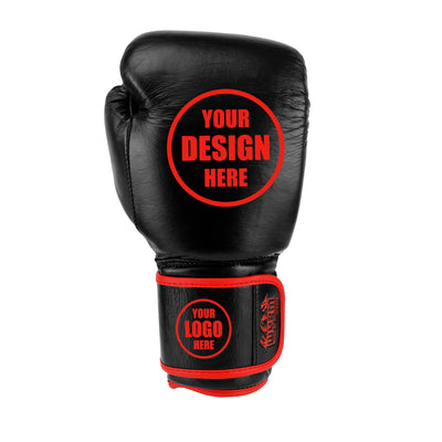 Custom Black Genuine Leather Boxing Training Gloves  C32