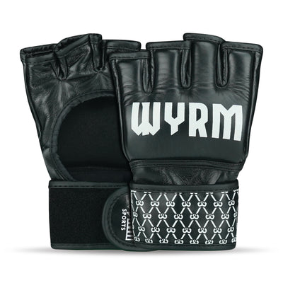Pro Black MMA Fight Genuine Leather Gloves