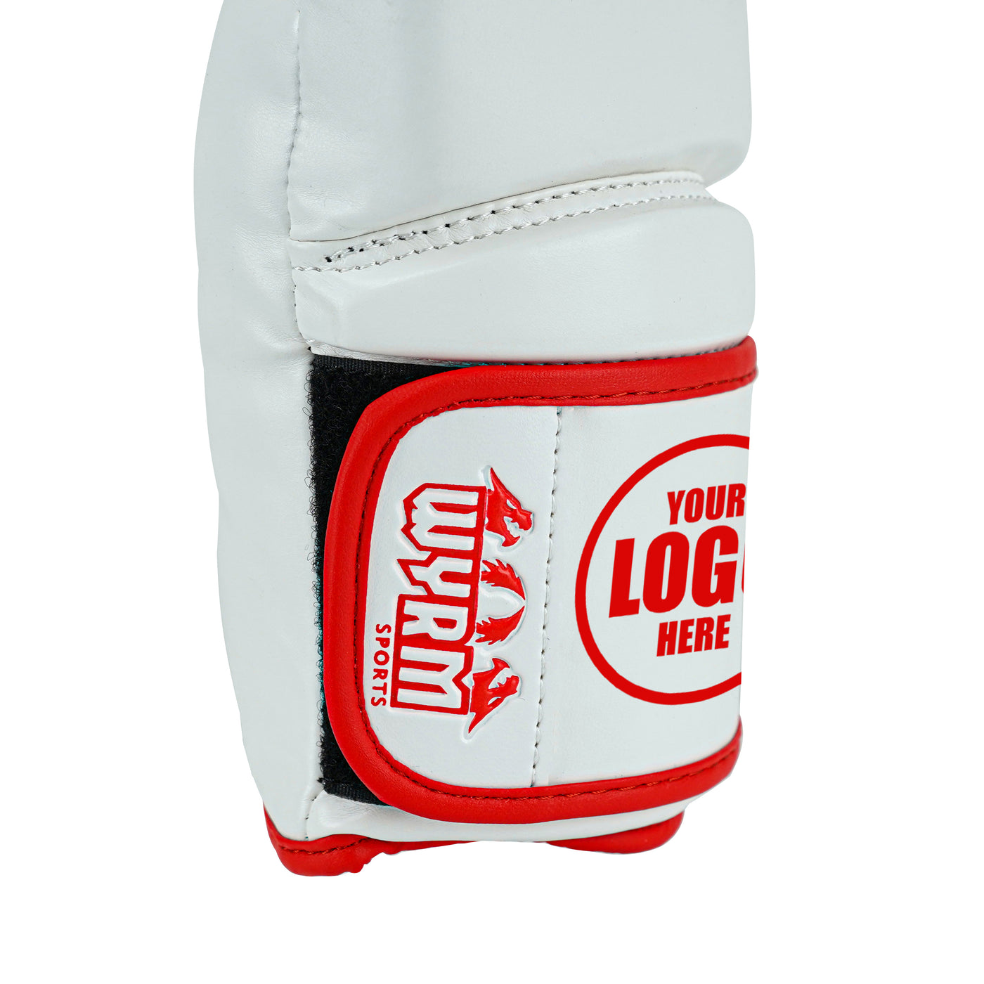 Custom White PU Leather Boxing Training Gloves C16