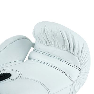 Custom White Genuine Leather Boxing Training Gloves C35