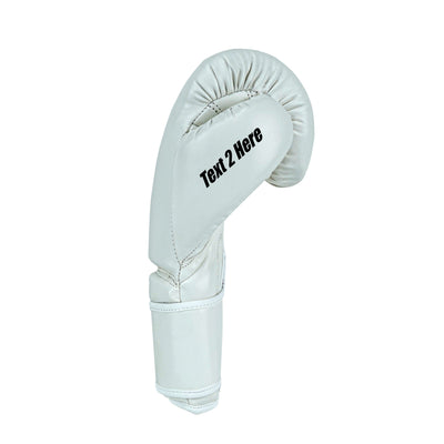 Custom White PU Leather Boxing Training Gloves C17