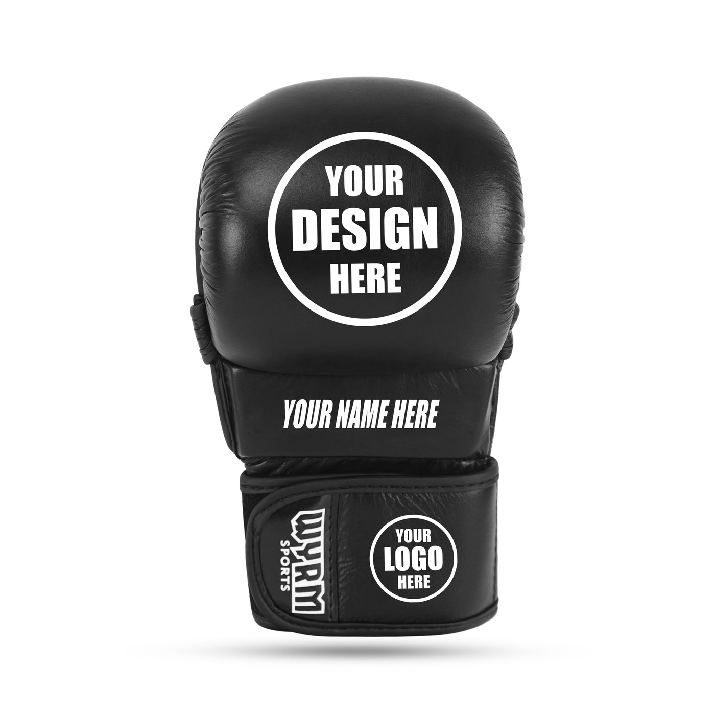 Custom Black MMA Training Gloves