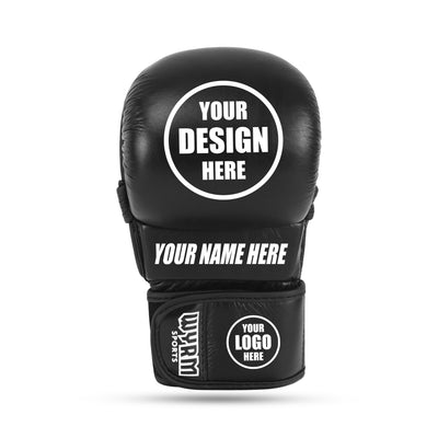 Custom Black MMA Training Gloves