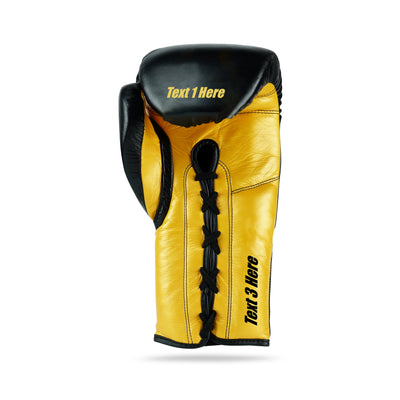 WYRM Black/Gold Customized Pro Boxing Genuine Leather Gloves