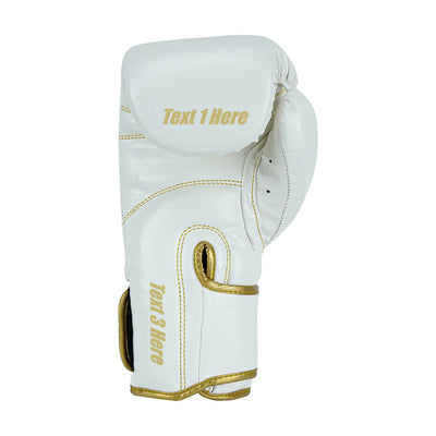 Custom White PU Leather Boxing Training Gloves C15
