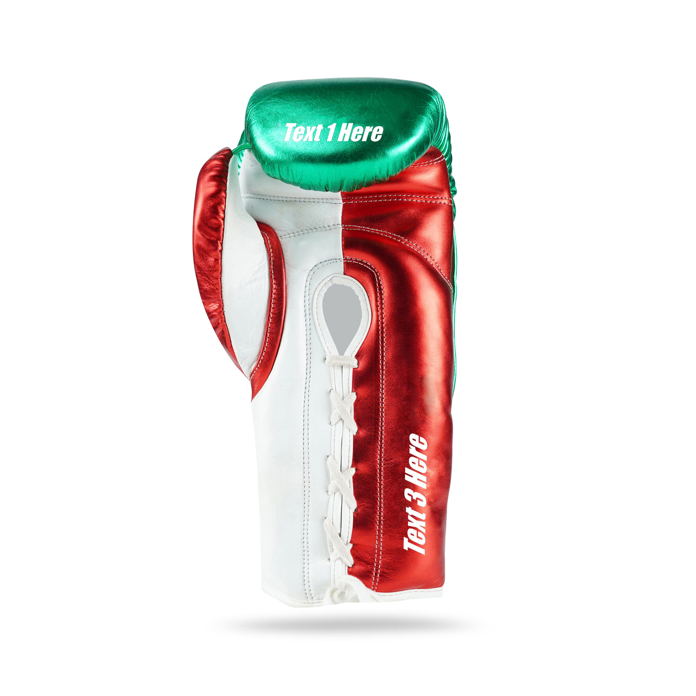 WYRM Deluxe Red/Green Customized Pro Boxing Genuine Leather Gloves