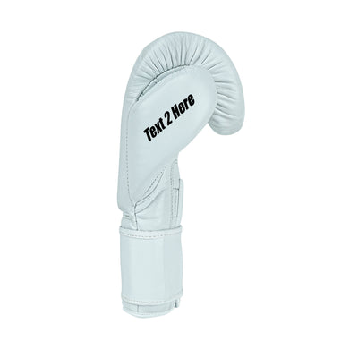 Custom White Genuine Leather Boxing Training Gloves C38