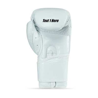 Custom White Genuine Leather Boxing Training Gloves C26