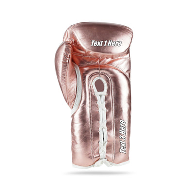 WYRM Deluxe Rose Gold Customized Pro Boxing Genuine Leather Gloves