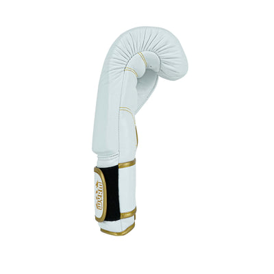 Custom White Genuine Leather Boxing Training Gloves C36