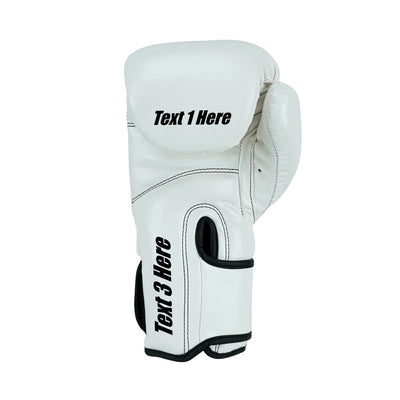 Custom White PU Leather Boxing Training Gloves C14