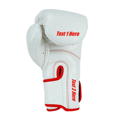 Custom White PU Leather Boxing Training Gloves C16